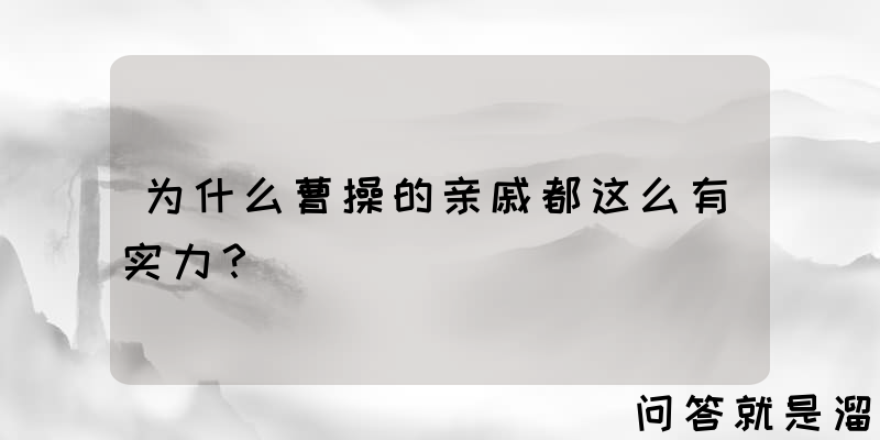 为什么曹操的亲戚都这么有实力？