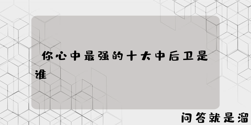 你心中最强的十大中后卫是谁？