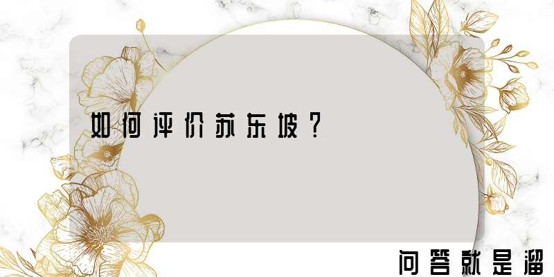 如何评价苏东坡？