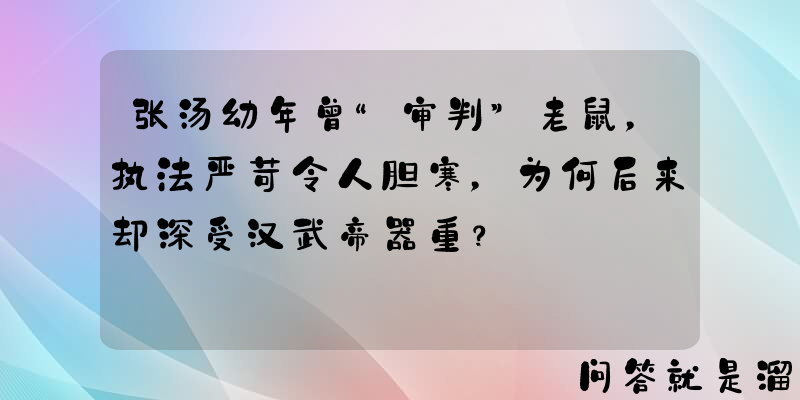 张汤幼年曾“审判”老鼠，执法严苛令人胆寒，为何后来却深受汉武帝器重？